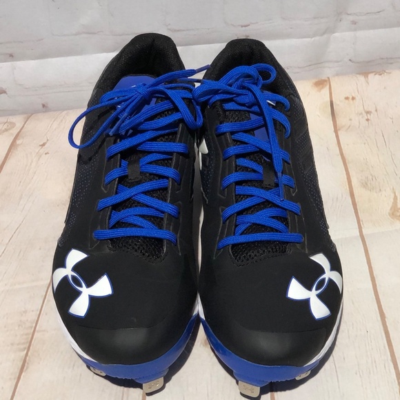 Under Armour Men’s size 12 black/royal blue baseball cleats Metal main image 11